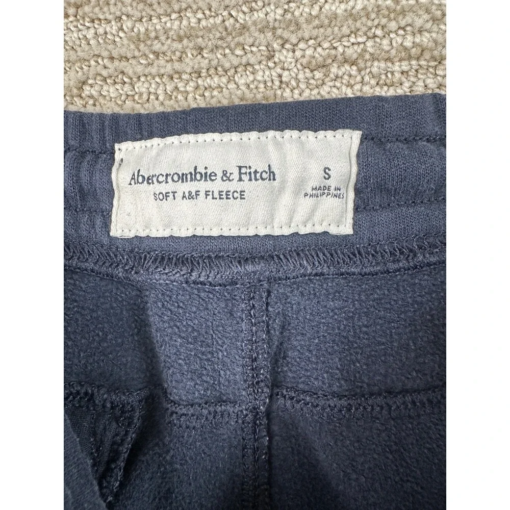 Abercrombie & Fitch Mens Navy Blue Soft A&F Fleece Joggers Sweatpants Small
